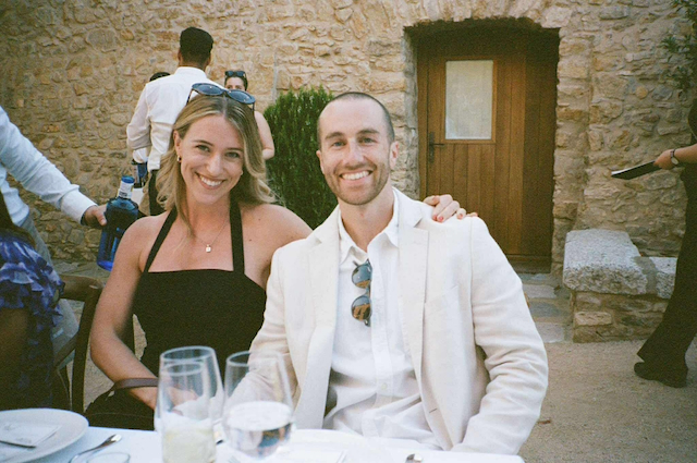 Stanton and Greta at dinner